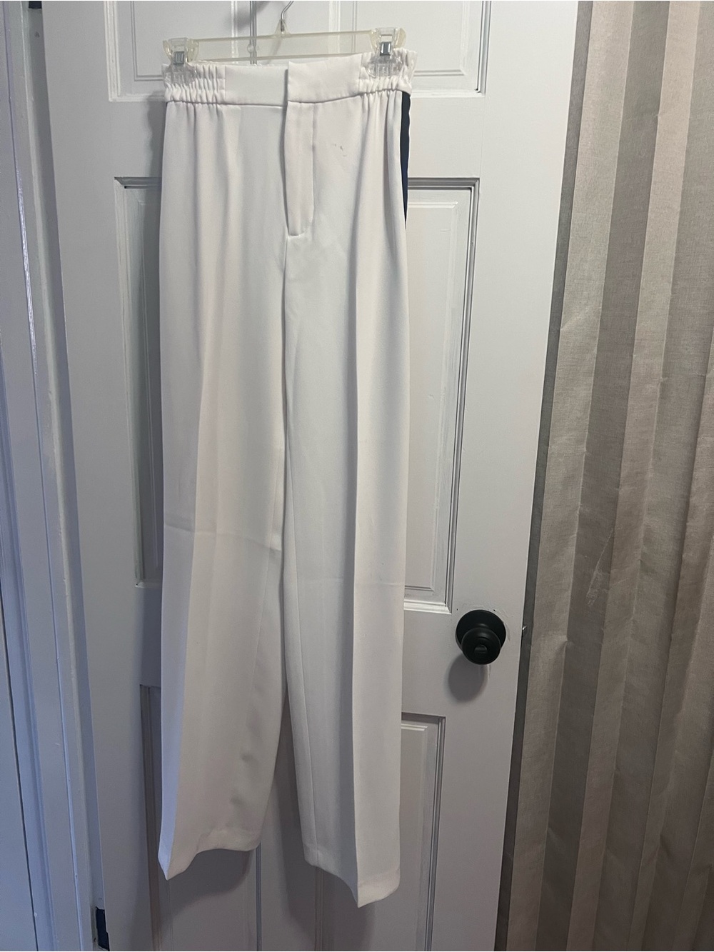 Zara White Wide-Leg Women's Pants